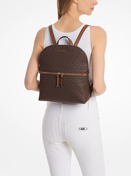 Mochila café monograma Dallas Medium